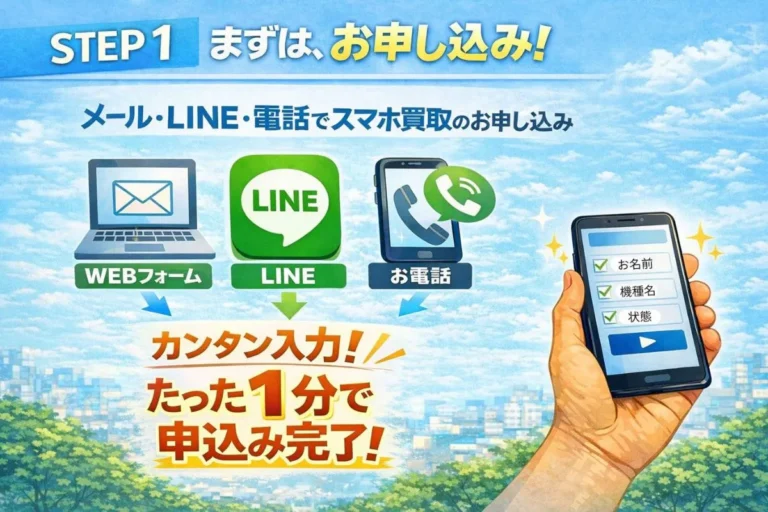 スマホ買取査定を申し込むイメージ